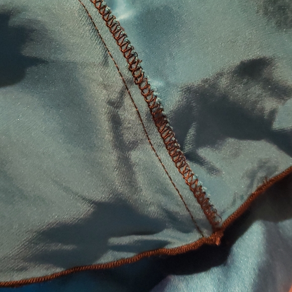 Silk halter dress vintage in teal - Picture 10 of 12